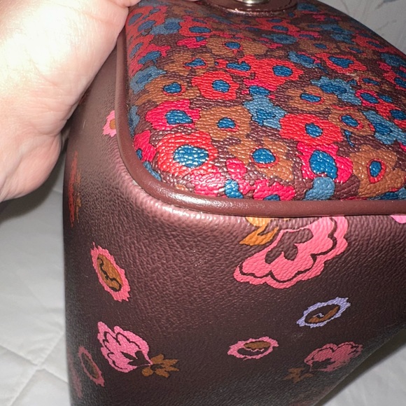 Coach Dark Brown Floral Satchel - Picture 8 of 13